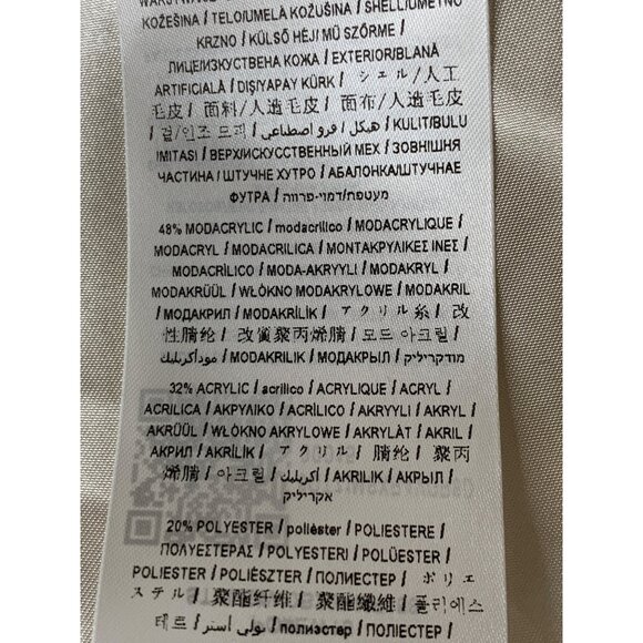 Guess Womens Cream Faux Fur & Leather Asymmetric Zip Vest XL 10009 - Picture 12 of 12